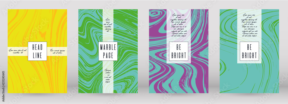 Naklejka premium Modern Marble Cover Design for your Business with Abstract Lines. Futuristic Poster, Flyer, Layout with Liquid Pattern for Branding, Identity, Annual Report. Vector minimalistic brochure. Luxury.