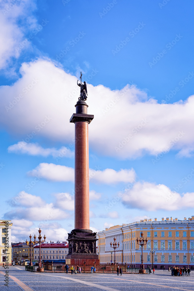 Alexander Column on Palace Square in Saint Petersburg