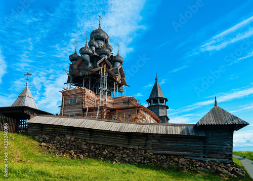 Kizhi Pogost with Transfiguration Church in Karelia