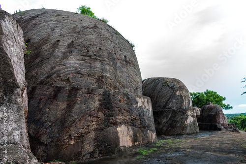 A big  Stone at Buddha hills looking close view at Sankaram village, Visakhapatnam, India. photo