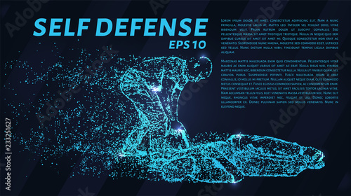 Self defense of blue glowing dots.