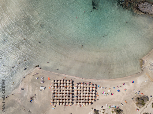 Aerial photo of Elafonisi beach, Crete, Greece
