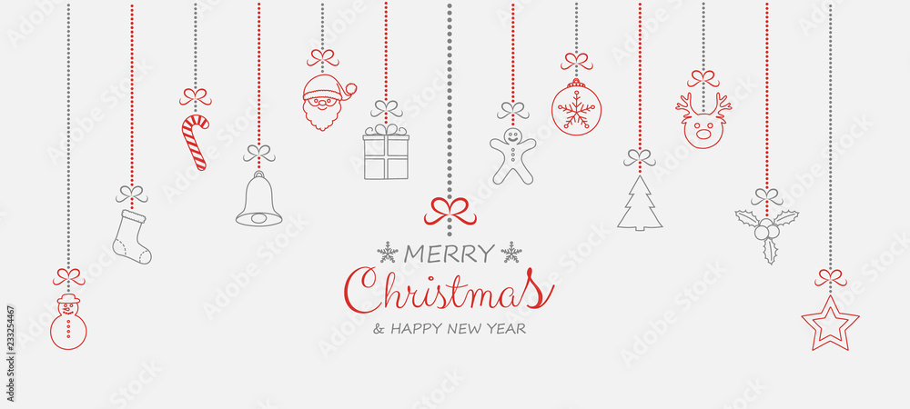 Christmas ornament with hanging elements. Vector. Christmas ornament with hanging elements. Vector.