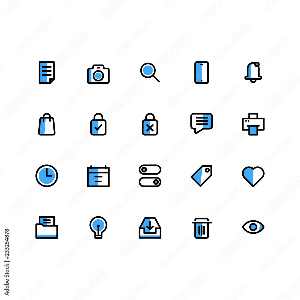 User Interface Icon Sets Filled Line Vector User Interface Icon Sets Filled Line Vector