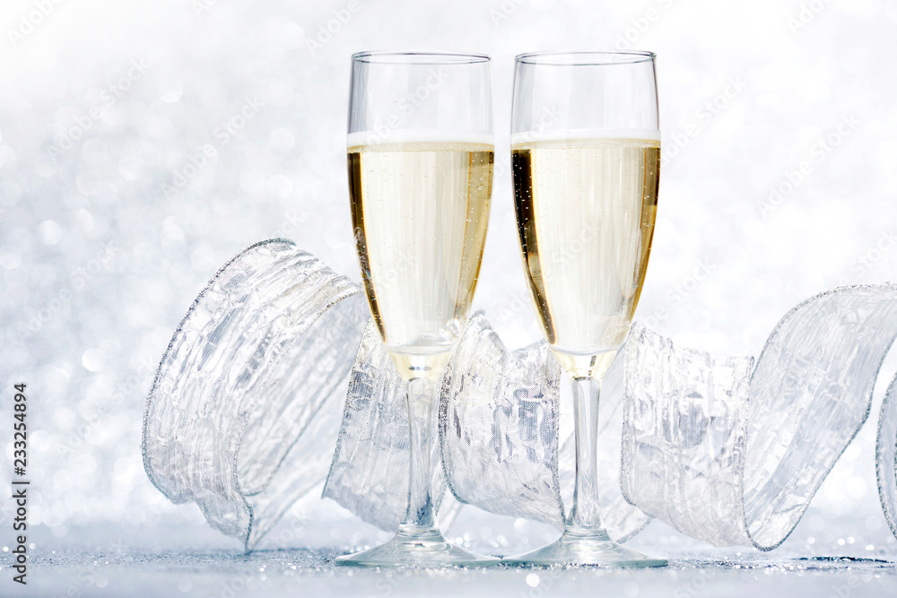 Champagne and bow Champagne and bow