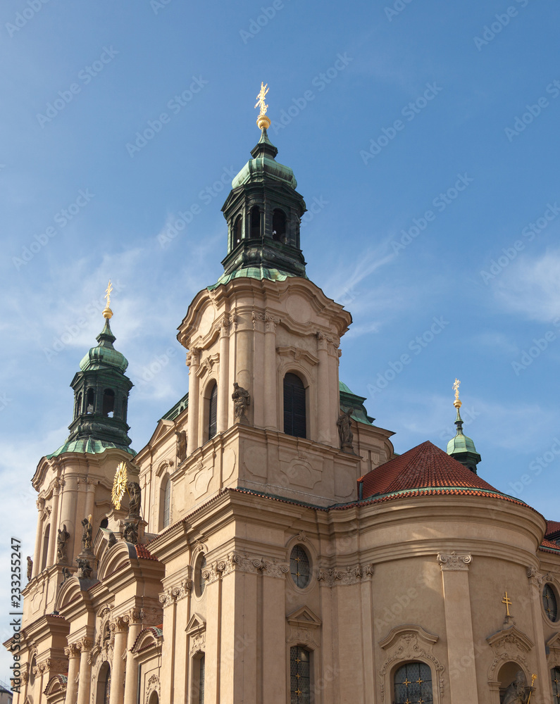 PRAGUE, CZECH REPUBLIC - OCTOBER 09, 2018: The Church of St. Nicholas on Old Town Square