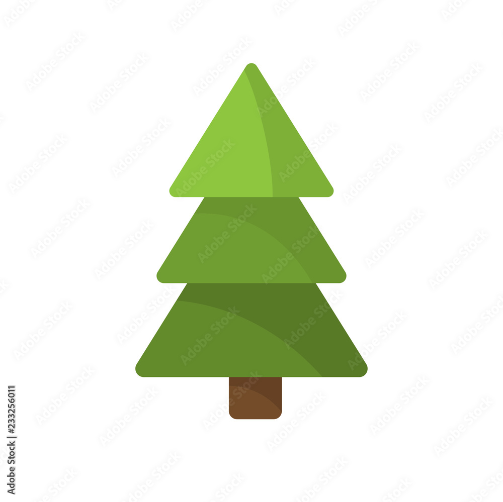 Christmas tree flat on white background icon Christmas tree flat on white background icon