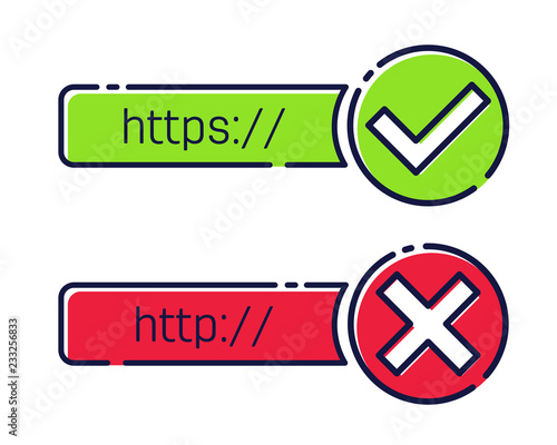 Creative vector illustration of http, https protocol connection ssl encryption web site isolated on transparent background. Art design safe, secure browsing template. Abstract concept graphic element