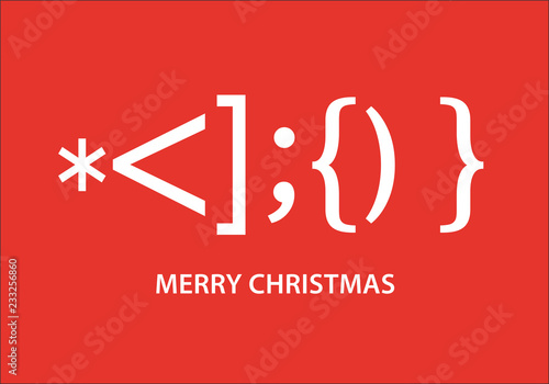 Santa Claus smiley Christmas card, vector