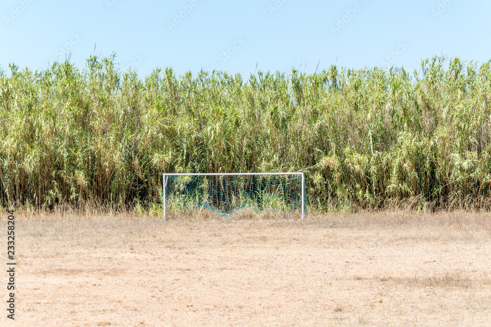 Door and soccer field on the island of Porquerolles