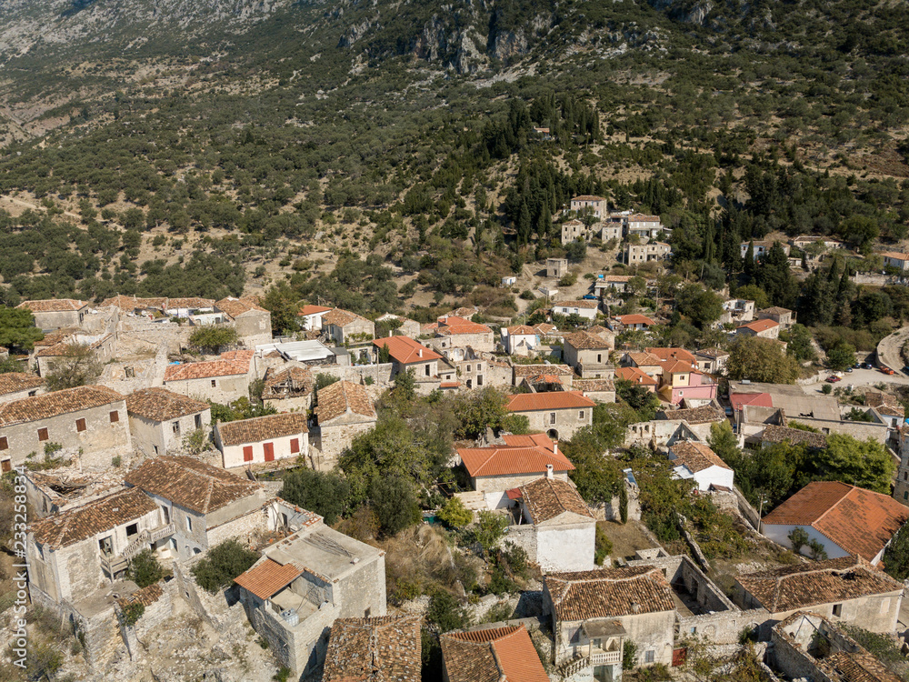 Fototapeta premium Drone photo of Upper Qeparo, Albania 