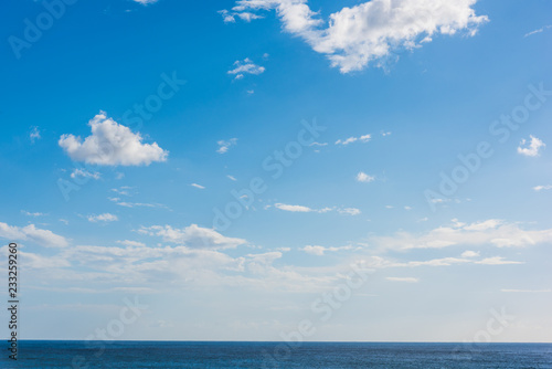 Cloudy sky over blue sea in Sardinia