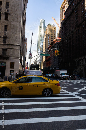 Yellow taxi in New York city