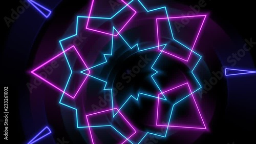 Colorful kaleidoscope disco party club music visualizer. Abstract visual pattern show for events