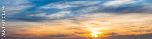 Fototapeta Naklejka Na Ścianę i Meble -  Orange and blue sky at sunset