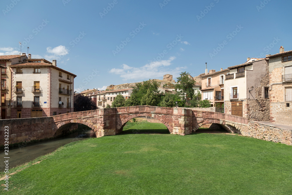 Romanesque bridge over the river Gallo, Molina de Aragón, Guadalajara, Spain