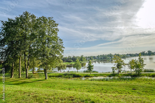 Beautiful lake Kirkilu in Lithuania near the Birzai castle