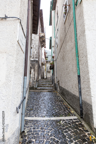 Take to the center of the village, Villetta Barrea, Abruzzo, Italy. October 13, 2017 photo