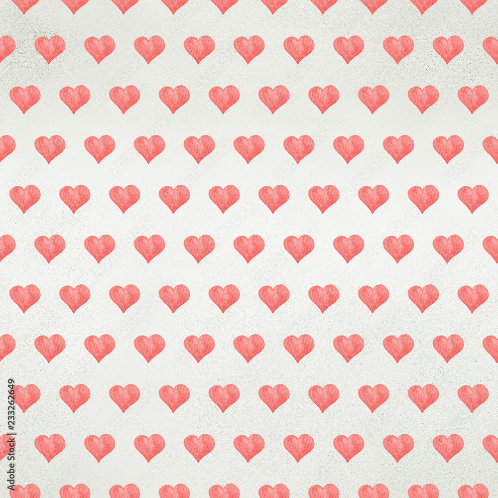 Seamless Valentine's day watercolor hearts background