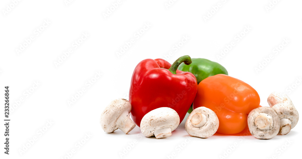 champagne and pepper on white background champagne and pepper on white background