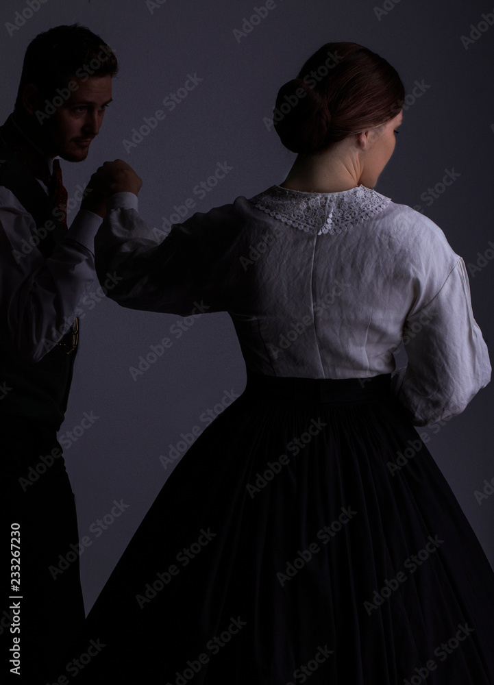 Victorian couple in love