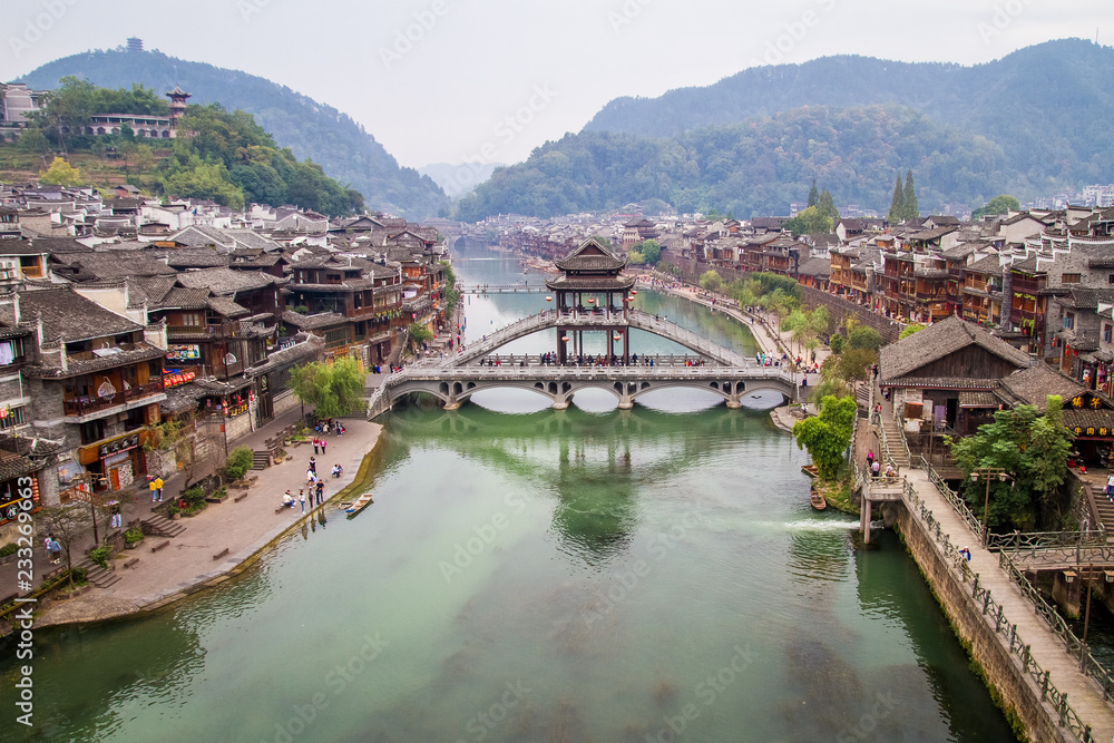 Fenghuang ancient town and river, China