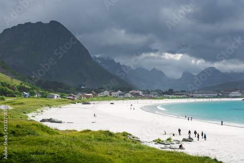 White beach in lofoten islands  Norway