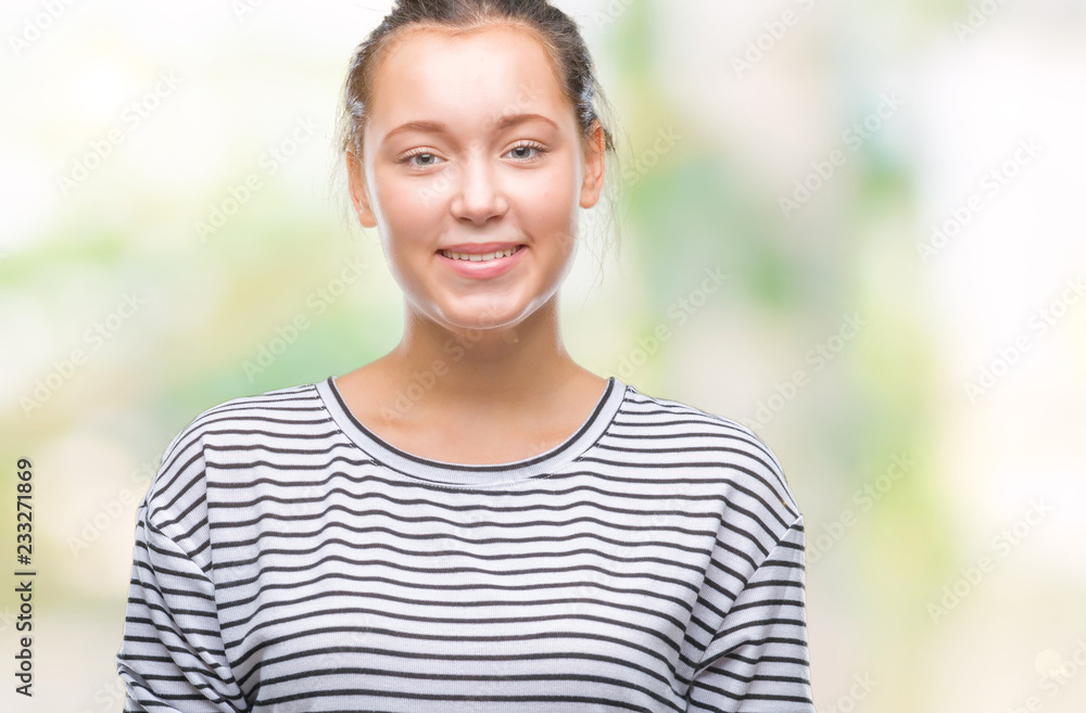 Young beautiful caucasian woman over isolated background with a happy and cool smile on face. Lucky person. Young beautiful caucasian woman over isolated background with a happy and cool smile on face. Lucky person.