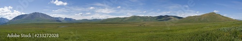 Panorama of the Oroi Pass. Altai, Russia.