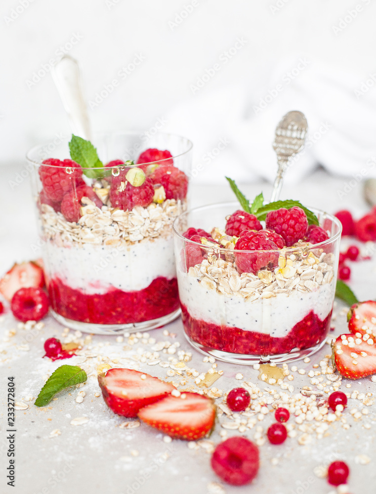 raspberry chia pudding