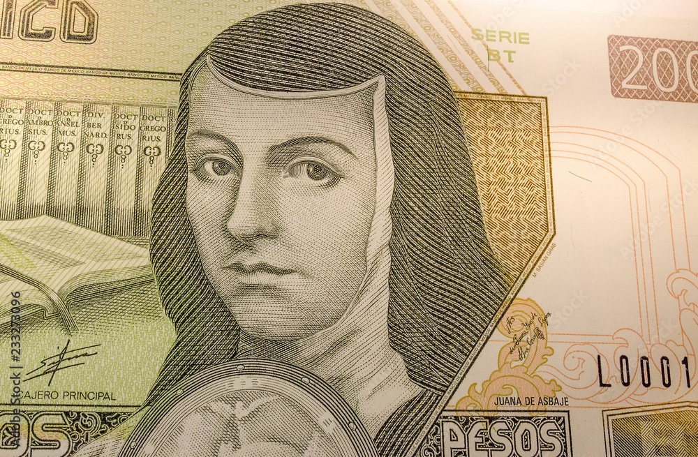 close up de billete de 200 pesos mexicanos, billetes mexicanos foto de  Stock | Adobe Stock