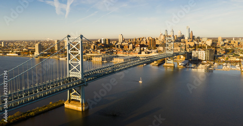Ben Franklin Bridge Delaware River Camden NJ Philadelphia Pennsylvania photo