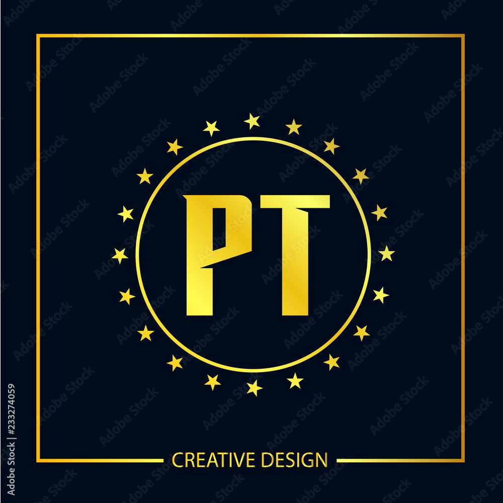 Fototapeta premium Initial Letter PT Logo Template Vector Design