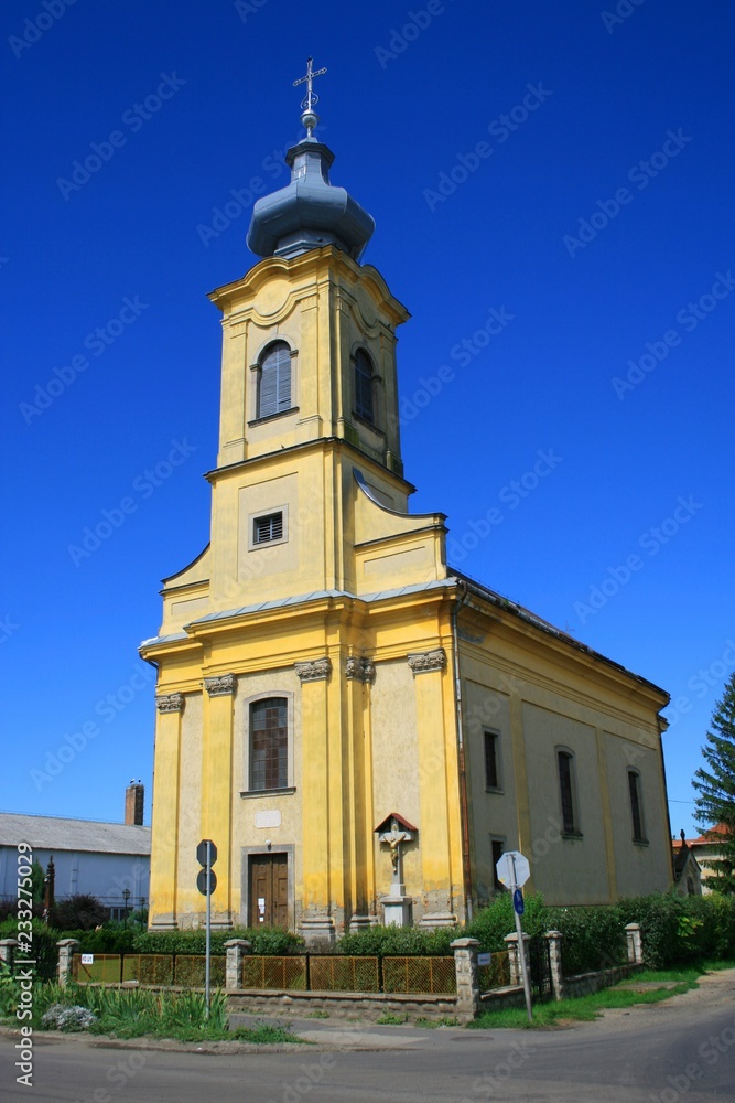 Church in the village of Poroszlo, near Tisza lake, Hungary