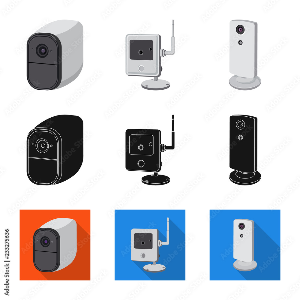 Vector illustration of cctv and camera icon. Set of cctv and system vector icon for stock. Vector illustration of cctv and camera icon. Set of cctv and system vector icon for stock.