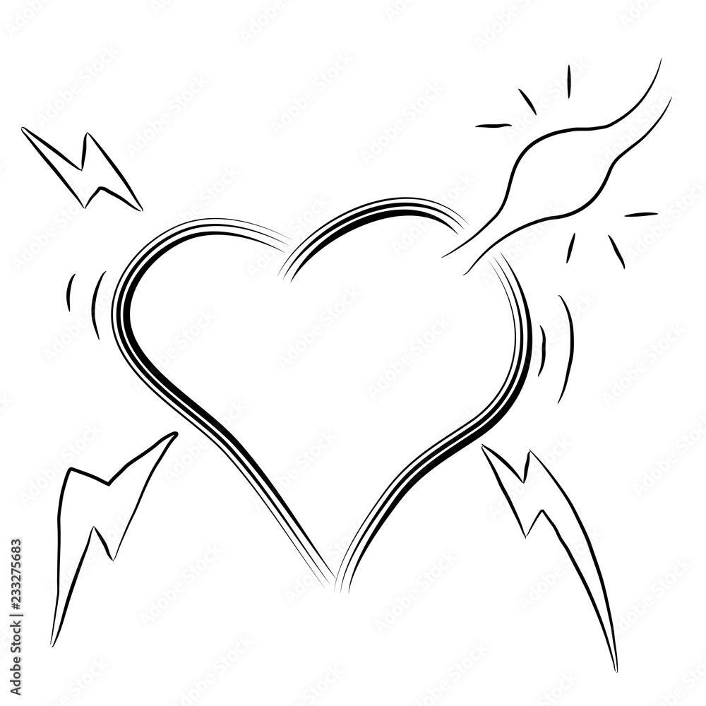 Line Drawing Heart Attack Clogged Artery Stock Vector | Adobe Stock