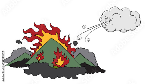 Winds Blowing Forest Wildfire