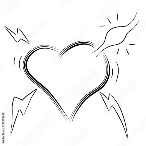 Line Drawing Heart Attack Clogged Artery