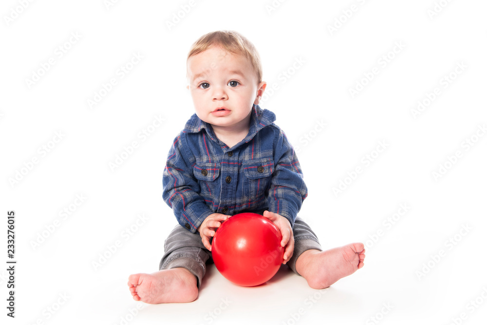 A Cute Little baby Boy Isolated on the White Background. A Cute Little baby Boy Isolated on the White Background.