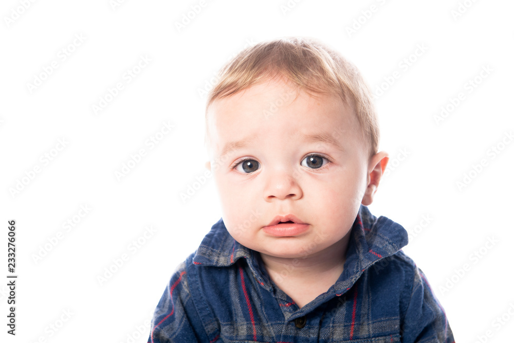 A Cute Little baby Boy Isolated on the White Background. A Cute Little baby Boy Isolated on the White Background.