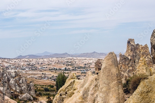 landscape of rocky valley in cappadocia