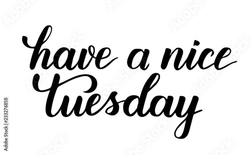 Have a nice tuesday brush calligraphy