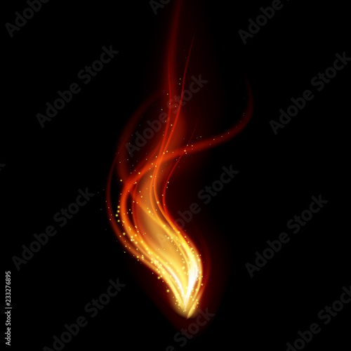 Abstract fire flames on black background. Graphic concept for your design