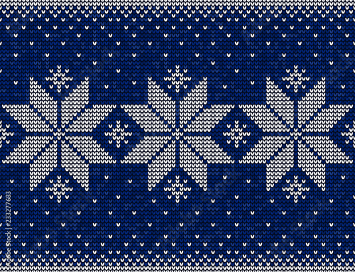 Blue and white christmas seamless pattern with snowflakes background vector