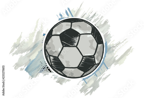 Football ball with a watercolor effect. Vector illustration. © CSKN