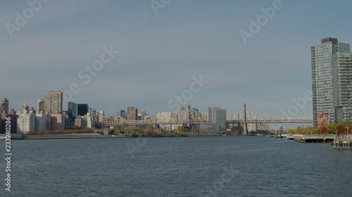 New York, NY / USA - 11/07/2018: Queens, Long Island City. East River, Manhattan. Amazon Comes to Queens.