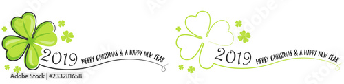 2019 Happy new year vector drawing set