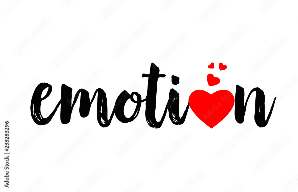 emotion word text typography design logo icon with red love heart emotion word text typography design logo icon with red love heart