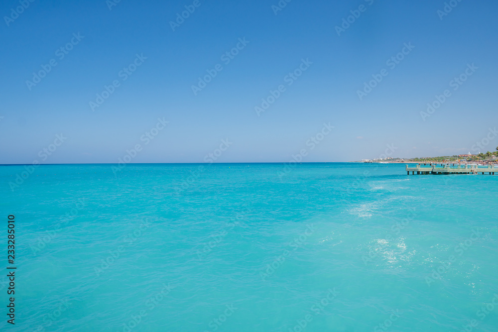 tropical paradise ocean beach with blue water. travel concept