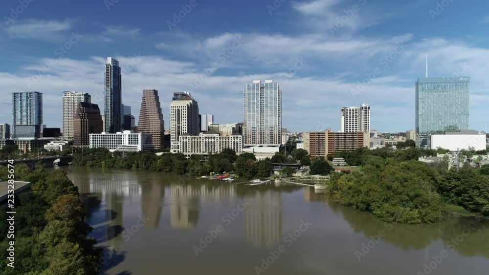 Aerial of Downtown Austin, Texas on a Sunny Day, 2018 Aerial of Downtown Austin, Texas on a Sunny Day, 2018